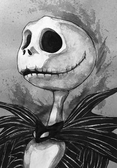 a black and white drawing of a skeleton