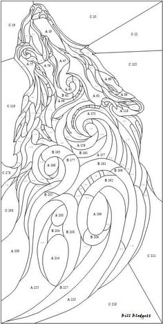 a coloring page with an image of a woman's face and numbers on it