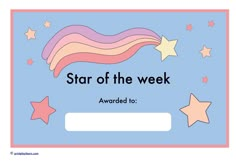 the star of the week certificate is shown