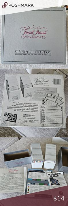 Trivial Pursuit Silver Screen Edition Subsidiary Card Vintage Set 1982 Game Cards, How Old, Silver Screen, Color Code, Card Set, Color Coding, Card Games, Screen