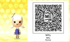 an animal crossing character with a qr code