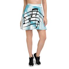 The soft fabric and flared cut of this skater skirt are just a few of the reasons why it's bound to become a favorite in your wardrobe. The flattering silhouette looks great on any body type, and thanks to the elastic waistband, you'll feel extra comfy. * 82% polyester, 18% spandex * Fabric weight: 6.78 oz/yd² (230 g/m²) (weight may vary by 5%) * Smooth fabric * Mid-thigh length * Elastic waistband * Overlock seams, coverstitch hemline * Blank product components in the US and Mexico sourced from Non-stretch Short Skirt With Pockets, Goth Skater Skirt Outfit, Purple Skater Skirt, Spandex Fabric, Skater Skirt, Soft Fabrics, Looks Great, Fabric Weights, Spandex