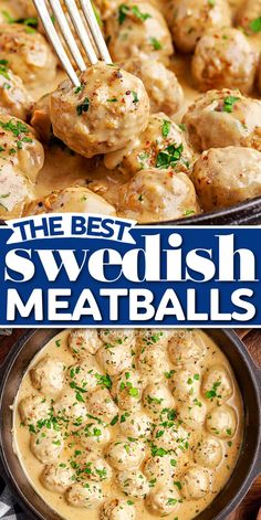 the best swedish meatballs recipe is made with potatoes and gravy