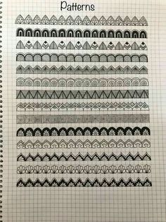 a notebook with different types of patterns on the page and text that says, patterning