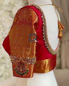 Hand Work Blouse Design For Bridal Red, Blouse Design For Engagement, Wedding Blouse Work Designs Pattu, Red Saree Blouse Design Weddings, Magam Blouse Designs, Simple Bride Blouse Designs, Bride Blouses Designs, Aari Blouse Neck Design, Aari Work On Blouse