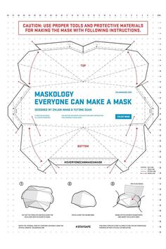 the instructions for how to make an origami mask that looks like it's made out of paper