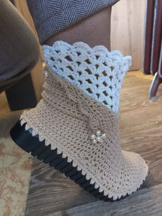 Handmade Knitted Boots, women's boots, Perfect For Spring, Summer Boots, Stylish Look, boots withs sole, crochet shoe, a gift for her crocheted women's, booties are everything you need for a night on the town or any event. The boots are handmade💯 These are unique and original knitted shoes for summer that you will not find anywhere else. Suitable for prolonged and particularly comfortable walking and standing. Yarn composition: silk efekt Washing: Preferably hand wash in cool water or in a wash Crochet Shoe, Knitted Boots, Knitted Shoes, Women's Booties, Summer Boots, Shoes For Summer, Knit Boots, Crochet Shoes, Handmade Knitting