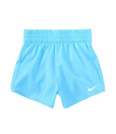 From Nike, these shorts feature:Cut-and-sew encased elastic waistbandNike "Swoosh" heat-transfer logo on one legPull-on stylingDri-fit interlock cotton/polyesterMachine wash/tumble dryImported. Sporty Bottoms With Built-in Shorts For Playwear, Sporty Stretch Shorts For Playwear, Summer Athletic Shorts For Cheerleading With Elastic Waistband, Athleisure Shorts With Elastic Waistband For Play, Nike Sporty Shorts For Swimming, Sporty Bottoms For Cheerleading In Spring, Short Summer Activewear, Nike Moisture-wicking Shorts For Swimming, Blue Sporty Swim Trunks For Playwear