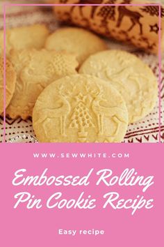 embossed rolling pin cookie recipe with text overlay