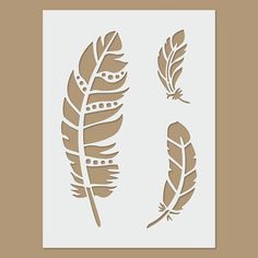 the stencil set includes three feathers