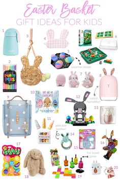 the easter basket gift ideas for kids is featured in this post - it - up