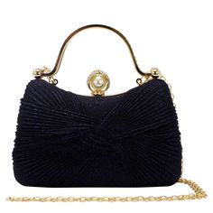 This stunning bow Shimmering clutch bag is the perfect accessory for a night out or any special occasions. The shimmering texture detailing is sure to catch the eye and add a touch of glamour to your outfit. The compact size is perfect for carrying just the essentials, and the clutch comes with a detachable metal chain strap for versatility. The bag features gold hardware, the clap is diamante rhinestone encrusted with a pearl on the inside. The two diamante encrusted grab handles lets you use it as a grab bag.  This sparkly bag is the perfect accessory for a wedding or party outfit. The glitter shades compliment party outfits. Pair with some matching sparkly shoes to stand out from the crowd. Dimension: W x H x D = 19cm x 12cm x 7cm approximately.      Perfect as a gift or present or just Black Party Bags With Bow Detail, Elegant Wedding Bags With Bow, Elegant Bags With Bow For Events, Chic Party Evening Bag With Bow, Elegant Wedding Bags With Bow Detail, Chic Bow Evening Bag For Party, Elegant Bags With Bow For Party, Elegant Evening Bag With Bow, Elegant Clutch Bag With Bow