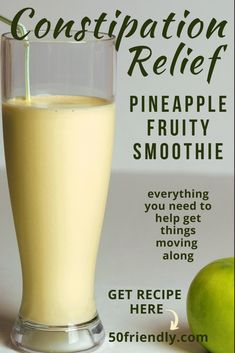 an advertisement for a pineapple fruit smoothie with the caption, congratulations relief