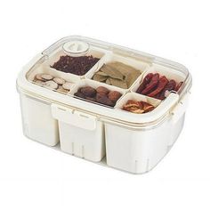 a white container filled with lots of food