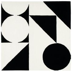 an abstract black and white painting with circles