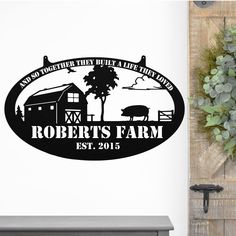 this is an image of a farm wall decal with the name robert's farm on it