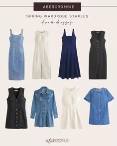 All of these denim dresses are on sale for 15% off! #LTKSpringSale #LTKsalealert Denim Dresses, Dresses Casual Fall, Fall Winter Dresses