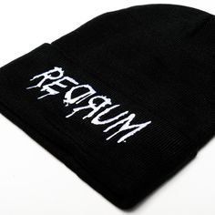 Introducing the Redrum Beanie, a high-quality unisex black acrylic beanie that's both durable and comfortable. Featuring an intricate embroidery design, this beanie is a true statement piece, perfect for adding a bold touch to any outfit. Enjoy lasting comfort and standout style with this exceptional accessory. Unisex Black Beanie Hat, Black Cotton Beanie Cap, Trendy Black Adjustable Beanie, Trendy Adjustable Black Beanie, Black Cotton Beanie, Adjustable Black Beanie For Streetwear, Black Cotton Beanie, One Size, Intricate Embroidery, Black Acrylic