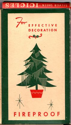 an old matchbox with a christmas tree on it's front and the words for effective decoration