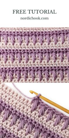 the crochet stitch is being worked on