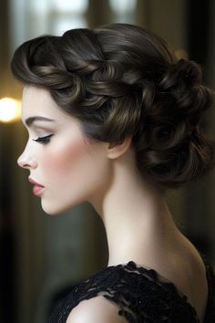 Step back in time with these vintage-inspired updos. From classic chignons to retro curls, these timeless styles will never go out of style. #Updos #VintageHair #RetroStyles Vintage Wedding Updo, Prom Bun Hairstyles, Bun Hairstyles For Prom, Vintage Updos, Pin Curl Updo, Classic Updo Hairstyles, Old Fashioned Hairstyles, Stylish Updos, Timeless Hairstyles