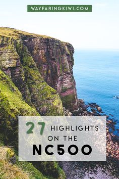 cliffs with text overlay that reads, 27 highlights on the nc500