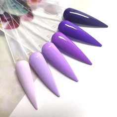 Nails Ideas Purple Lavender, Light Purple Nails Black Women, Shades Of Purple Nail Polish, Different Purple Nails Shades, Purple Tones Nails, Lila Purple Nails, Perpel Nail Design, Powder Purple Nails, Soft Purple Nails Acrylic