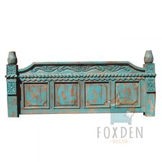 an old wooden bed with ornate carvings on the headboard and foot board, isolated against a white background