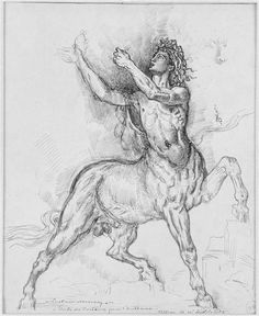 a drawing of a man riding on the back of a horse