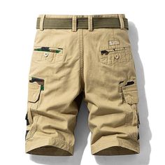 Summer Knee-length Cargo Shorts With Hip Pockets, Khaki Shorts With Built-in Shorts For Summer, Summer Khaki Shorts With Built-in Shorts, Summer Khaki Cotton Shorts, Beige Cotton Cargo Shorts With Patch Pockets, Khaki Cargo Shorts With Pockets For Summer, Summer Khaki Cargo Shorts, Beige Cotton Bermuda Cargo Shorts, Summer Khaki Shorts With Patch Pockets