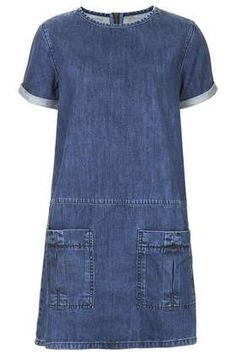 Vestidos Jeans, Denim Ideas, Denim T Shirt, Denim Dresses, Alexa Chung, Denim Outfit, Sewing Dresses, Jeans Dress, Simple Outfits