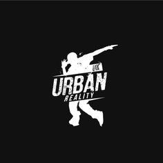 the urban reality logo is shown on a black background with white lettering and an image of a