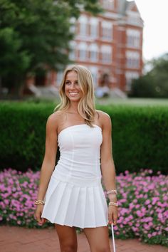 Heidi Strapless Dress-Off White Cheap White Strapless Dress For Spring, Dressy Summer Dresses, Bama Rush, Tailgate Outfits, Football Tailgate Outfit, Gameday Fits, College Gameday Outfits, Gameday Outfits, Loungewear Summer