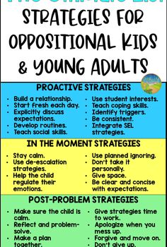 a poster with the four stages to successful children's development in their own life