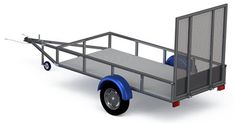 a small trailer with a ramp on the side and two wheels attached to the sides