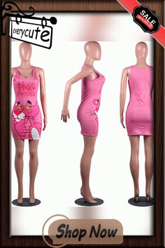 Cute Pink Panther Cartoon Print Sleeveless Mini Dress Sleeveless Summer Bodycon Dress, Pink Mini Length Tank Top For Summer, Pink Sleeveless Bodycon Mini Dress, Pink Stretch Sleeveless Mini Dress, Casual Pink Sleeveless Mini Dress, Pink Fitted Sleeveless Sundress, Pink Sleeveless Summer Mini Dress, Pink Stretch Sleeveless Bodycon Dress, Pink Sleeveless Bodycon Dress