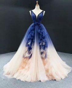 Gaun Abad Pertengahan, Boho Prom, Formal Ball Gown, Blue Dress Formal, فستان سهرة, Fairytale Dress, A Line Prom Dresses, Tulle Prom Dress