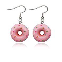 PRICES MAY VARY. ①【MATERIAL】: The donut charm is made of resin,ear hook is stainless steel,never fade,the color will last forever. ②【Specification】:charm:2.1cm,7 colors can be optional,and our store also have donut necklace ,you can buy a set of for your daughter. ③【Great Gift Ideal For】 :Can Be a Great Gift for your lover,your friends,you mom and your relatives. Mother's Day, Thanksgiving Day, Christmas Day gift giving. ④【PERFECT AFTER-SALES SERVICE】: We are committed to provide the best jewelr Donut Earrings, Donuts Earrings, Acrylic Pink, Sprinkle Donut, Black Earrings Dangle, Food Themes, Christmas Gift Jewelry, Lovely Earrings, Buy Handmade