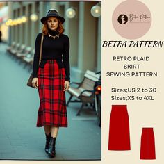 Plaid Wool Skirt Sewing Pattern,Tartan Skirt,Vintage A-line Skirt,Lumberjack Skirt Pattern,Midi Skirt, available as an instant download (pdf) sewing pattern bundle with a range of size options , including plus sizes ⭐ US Sizes: 2️⃣, 4️⃣, 6️⃣, 8️⃣, 1️⃣0️⃣, 1️⃣2️⃣, 1️⃣4️⃣, 1️⃣6️⃣, 1️⃣8️⃣, 2️⃣0️⃣, 2️⃣2️⃣, 2️⃣4️⃣, 2️⃣6️⃣, 2️⃣8️⃣, 3️⃣0️⃣ ⭐ Standard Sizes: XS, S, M, L, XL, 2XL, 3XL, 4XL 🧵 These patterns are compatible with A4, A0, and US Letter size papers. 🪡 After your payment is processed, you wil Pattern Midi Skirt, Plaid Wool Skirt, Skirt Sewing Pattern, Midi Skirt Pattern, Skirt Sewing, Tartan Skirt, Skirt Patterns Sewing, Sewing Skirts, Skirt Vintage