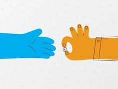 two hands reaching for each other with one hand holding the other's thumb, on a white background