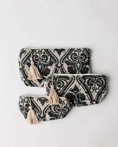 Are you the kind of traveler that wants all of your travel bags to match?  Do you like order and hate digging through large cosmetic bags to find that hair tie or bobby pin you're looking for?  Our accessory bag set might be just the trick!  Why not travel with three matching cosmetic bags - one for makeup, one for toiletries, and one for hair accessories, jewelry, or cotton balls! About the Artisans: The majority of the Vi Bella sewing team learned to sew while waiting to receive prosthetics on the Mission of Hope Haiti campus after the earthquake of 2010 left them amputees.  Other members of our sewing team are part of a near-by deaf community. Vi Bella was recently awarded by the Haitian government as being one of the top employers of Haitians with disabilities. Finding employment in Ha Adjustable Travel Pouch, Adjustable Zipper Pouch Bag, Jewelry Cases, Large Cosmetic Bag, Cotton Balls, Bobby Pin, Toiletry Bags, Hair Accessories Jewelry, Grey Floral