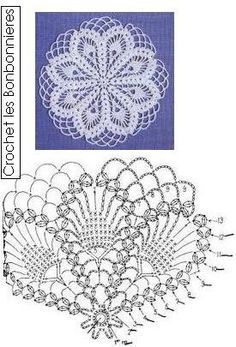 crochet doily pattern with four different designs