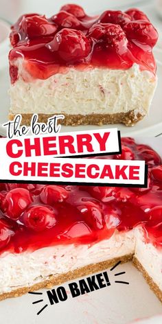 This no bake cherry cheesecake is such an easy and amazing no bake dessert. The combination of a graham cracker crust with creamy cheesecake filling, and topped with cherry pie filling makes this classic dessert irresistible! #thanksgivingdessert #christmastdessert #easydessert #cheesecake Key Lime Recipes, No Bake Cherry Cheesecake, Mini Dessert Cups, Lime Recipes, Peach Cobbler Recipe, Cobbler Recipe, Cheesecake Filling, Cherry Cheesecake, Cracker Crust