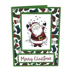 a christmas card with santa clause on it