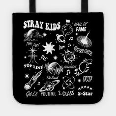 Stray Kids Kpop -- Choose from our vast selection of tote bags to match with your desired size to make the perfect custom tote. Pick your favorite: Movies, TV Shows, Art, and so much more! Available in Single Sided Print or Double Sided Print in small, medium, and large. Perfect for work, class, the beach, and leisure. Stray Kids Gift Ideas, Stray Kids Clothes, Kpop Tote Bag, Stray Kids Kpop, Tods Bag, Kids Totes, Quote Tote Bag, Kids' Bag