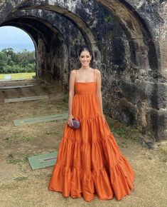 A-line Orange Long Prom Dress,Extravagant Evening Dresses – jkprom Dress Extravagant, Guest Attire, Evening Dress Fashion, Dresses Elegant, Party Dress Long, Guest Outfit, Long Prom Dress