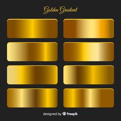 golden metallic labels on black background