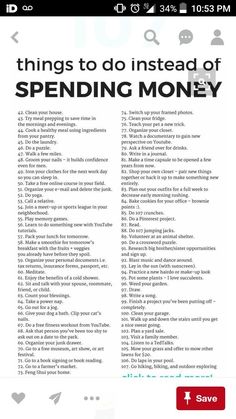 an ad for spending money with the words things to do instead of spending money on it