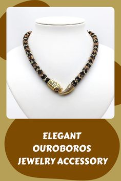 Surprise her with this exquisite brown snake necklace, a perfect gift that she will adore. Crafted from premium Japanese Toho beads, this necklace offers unparalleled quality and style. Personalize it by selecting the desired length to suit her unique taste effortlessly. Ouroboros Jewelry