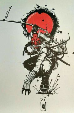 Demon Sketch, Art Demon, Sketch Face, Guerriero Samurai, Samurai Tattoo Design, Samurai Wallpaper, Samurai Artwork, Ninja Art, Japanese Artwork